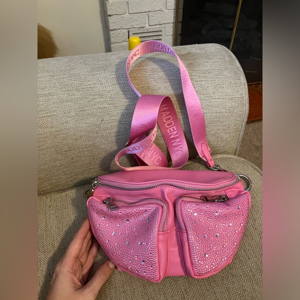 Madden nyc pink rhinestone Fanny pack bum bag